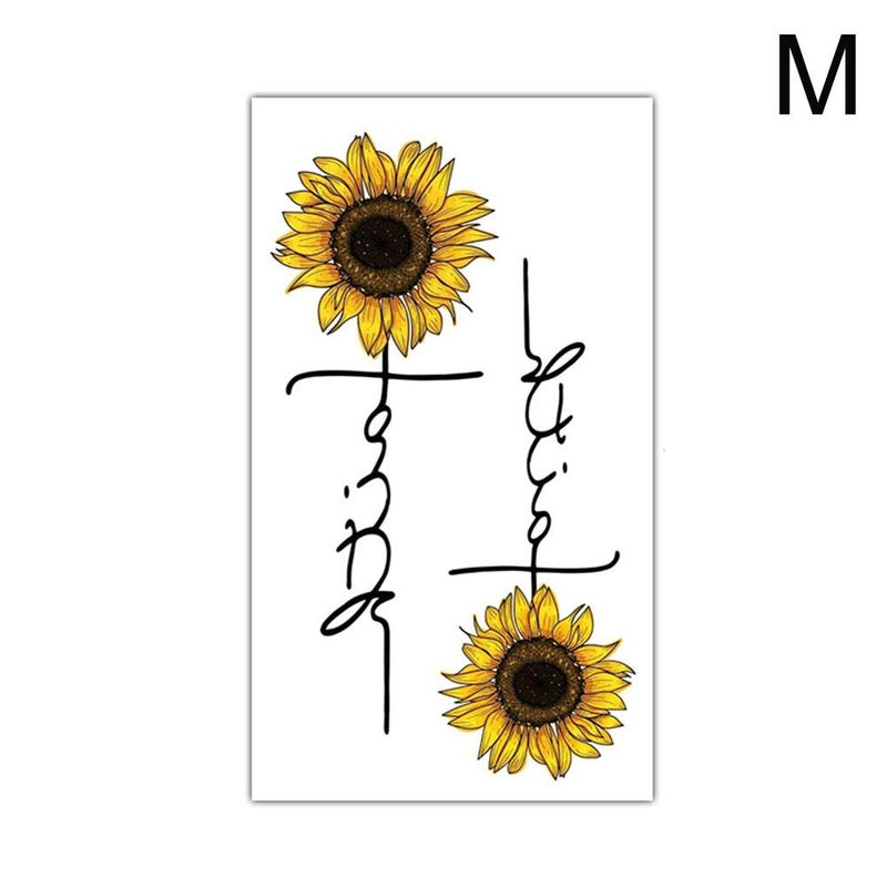 Cute and simple temporary tattoo stickers with English letters, flowers, butterflies, and sketch lines. Waterproof temporary tattoo stickers.